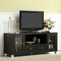 Black Wooden TV Stand with 2 Doors and Drawers V559