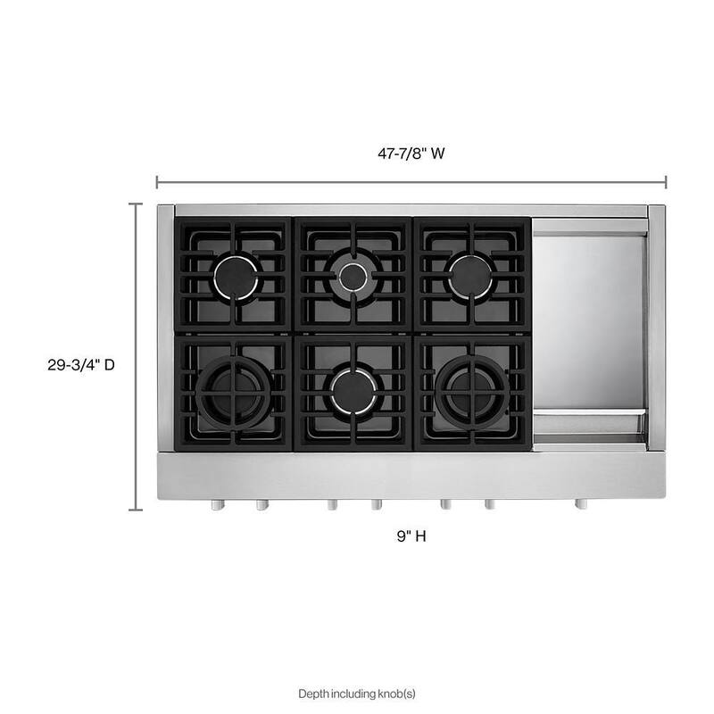 Gas Commercial Cooktop with 6-Burners in Stainless Steel B61939