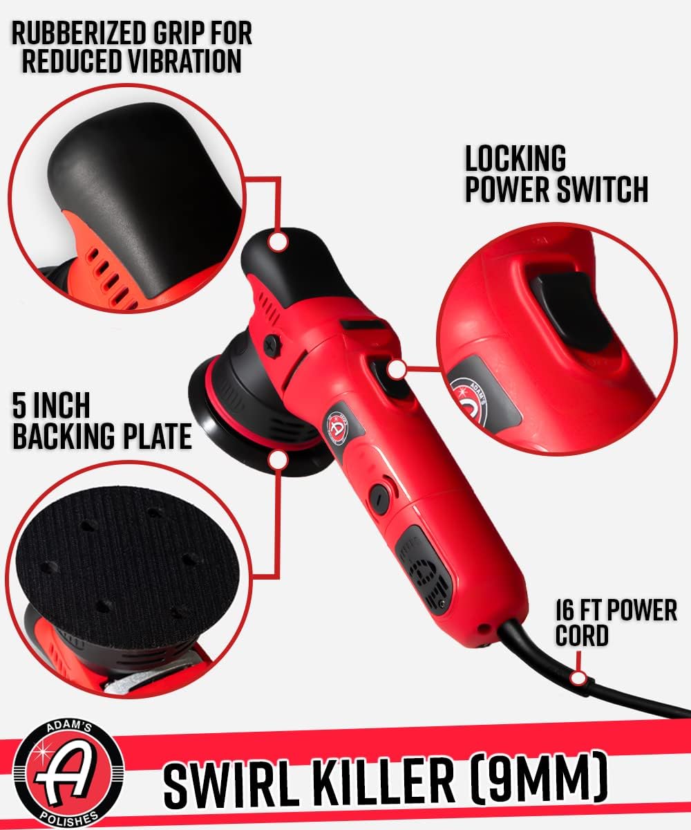 9mm Dual Action Car Polisher Polishing Kit with Polish, Compound & Pads L5520