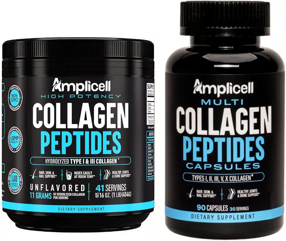 Unflavored Collagen Peptides Powder 454g & 90Ct Capsules I872800