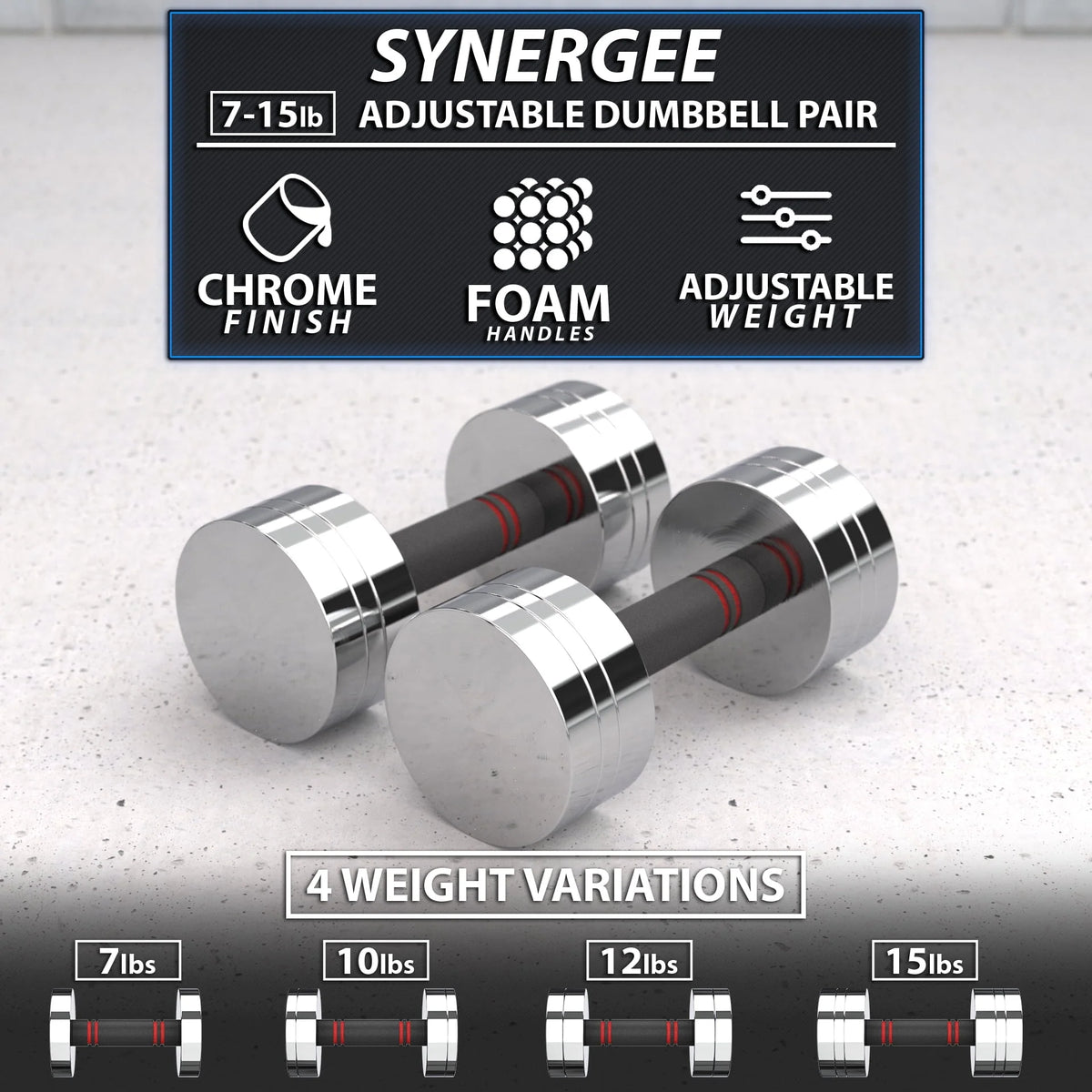Adjustable Dumbbell Set with Foam Handles Y191