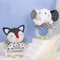 Black and White Plush Baby Rattle Set of 2 E6261