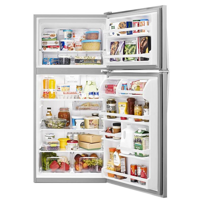 Top Freezer Refrigerator in Monochromatic Stainless Steel P427