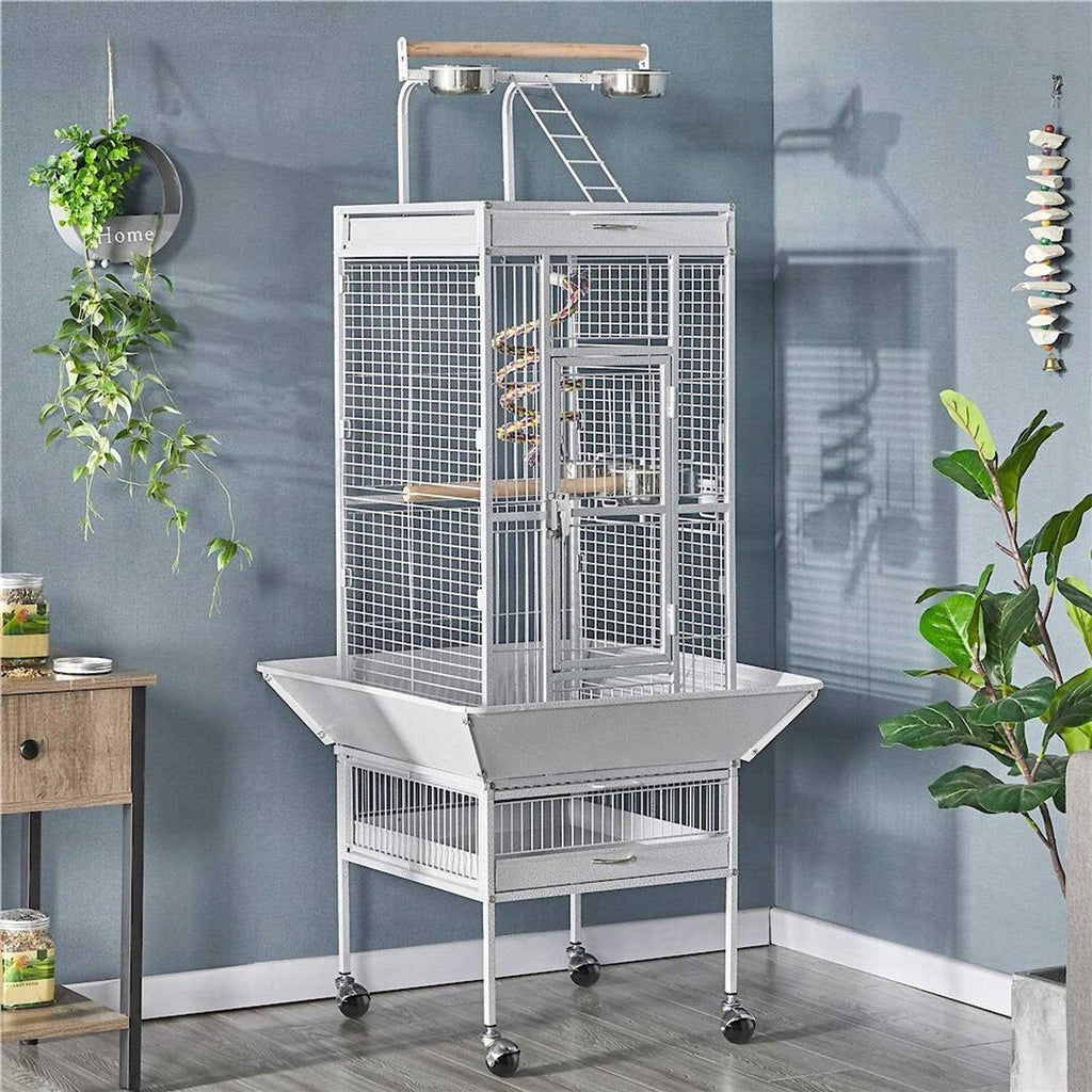 Rolling Metal Parrot Cage with Playtop Q170