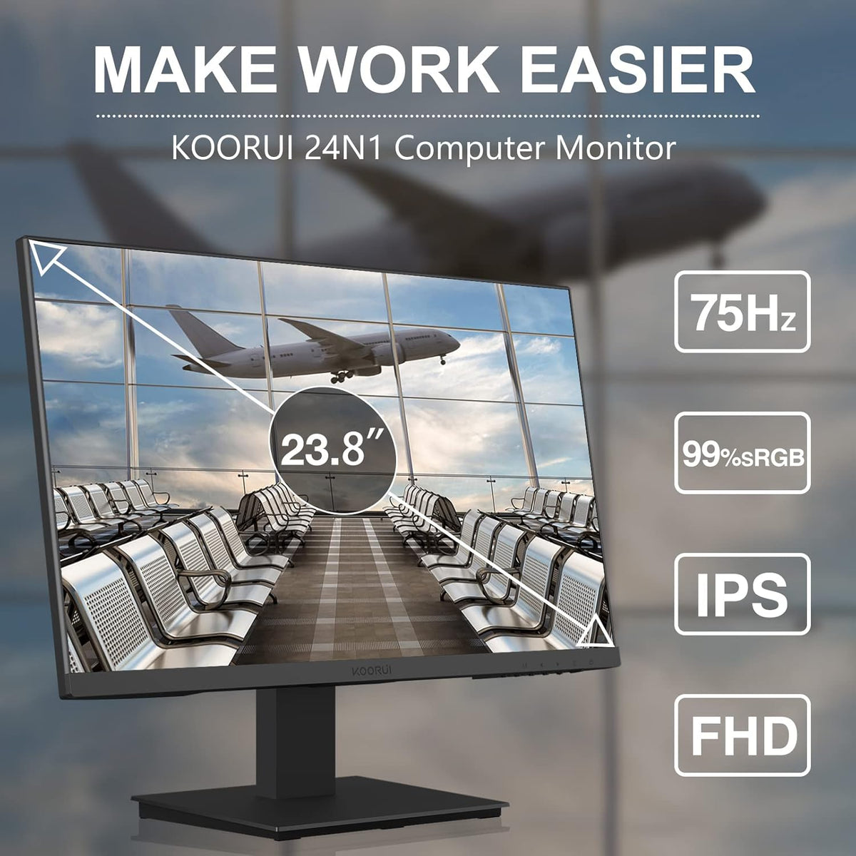 24 Inch FHD 1080p IPS 75Hz Monitor O3848