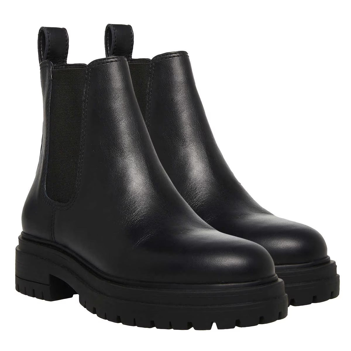 Black Genuine Leather Chelsea Booties I5831