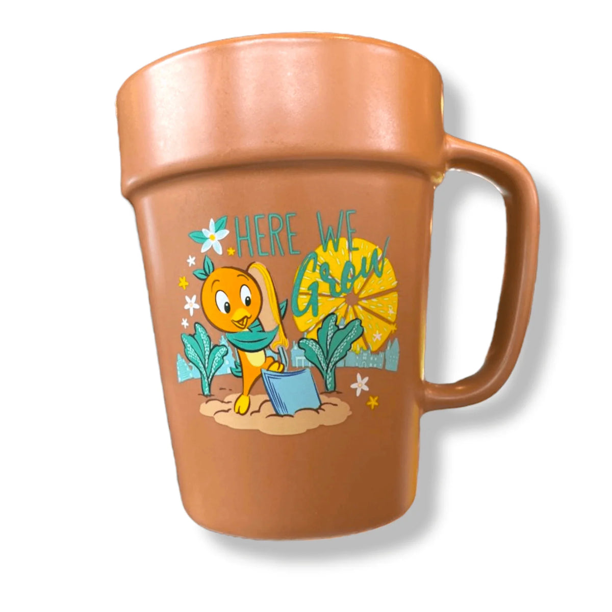 Orange Bird Flower Pot Mug E484