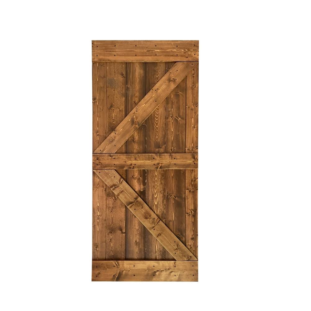Red Walnut Stained Solid Pine Wood Interior Sliding Barn Door Slab G2905