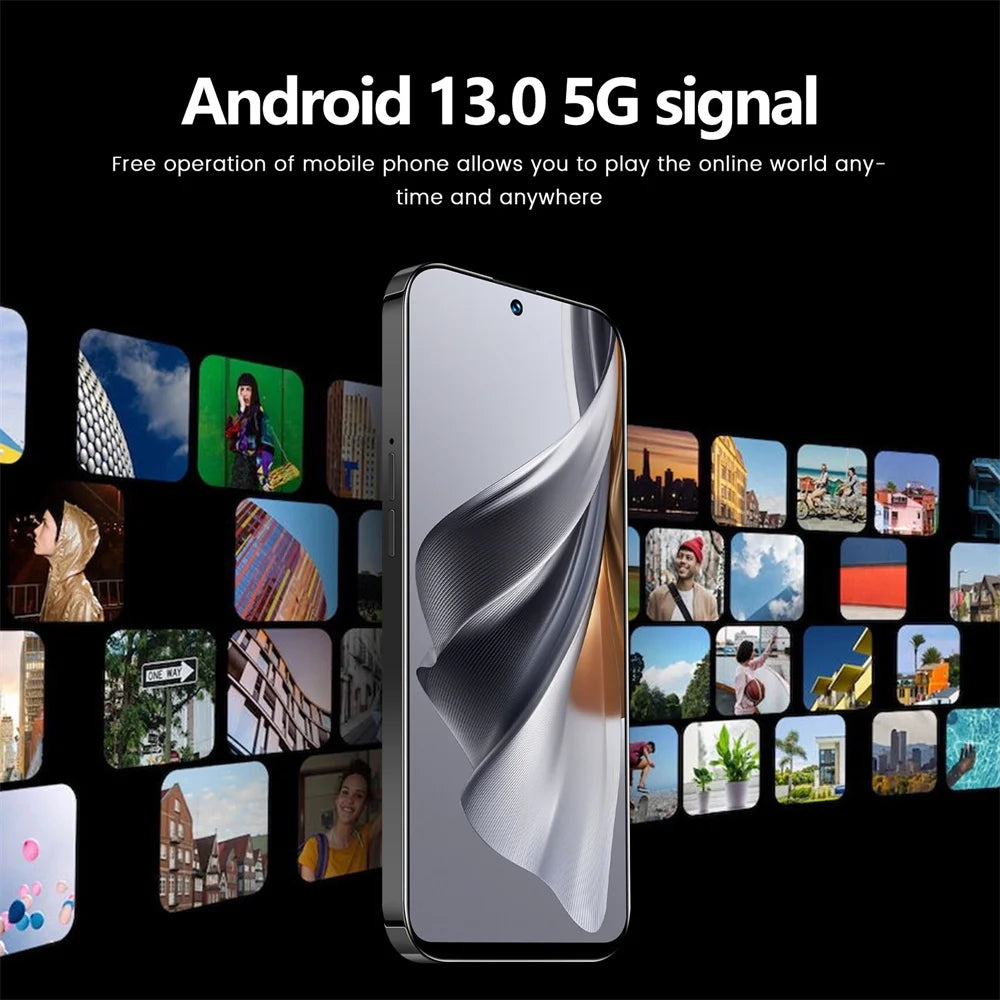 Purple 7.3 Inch Android 13 Smart Phone 16Gb Dual Sim Standby 7800Mah 5G Network Mobile Phone S211
