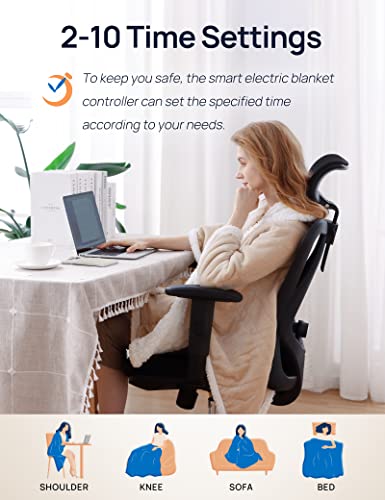 Light Grey 50 x 60 Inch Wearable Heated Throw Blanket D69393