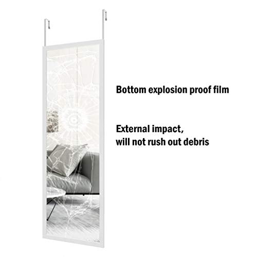 48" x 16" Full Length Metal Frame Mirror, 2 Pcs Door Hanging Mirror K7724