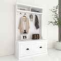 White Hall Tree with Bench and Shoe Storage T8067