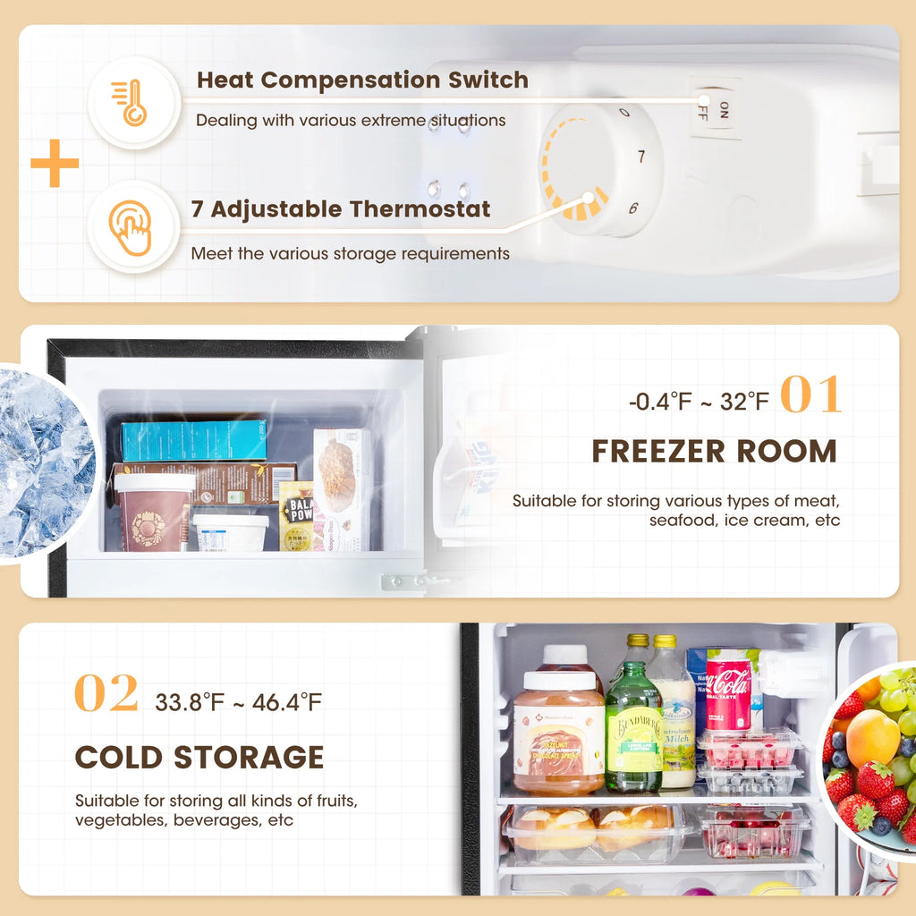 Black 3.5 Cu.Ft Mini Fridge with Freezer J29137