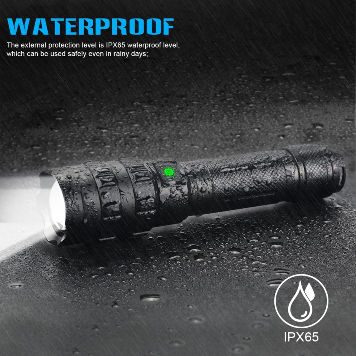3000 Lumen Rechargeable Handheld Flashlight with Battery and Charger E2974