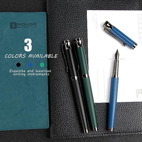 Green Medium Nib Fountain Pen Set with 10 Ink Cartridges and Ink Converter X63937