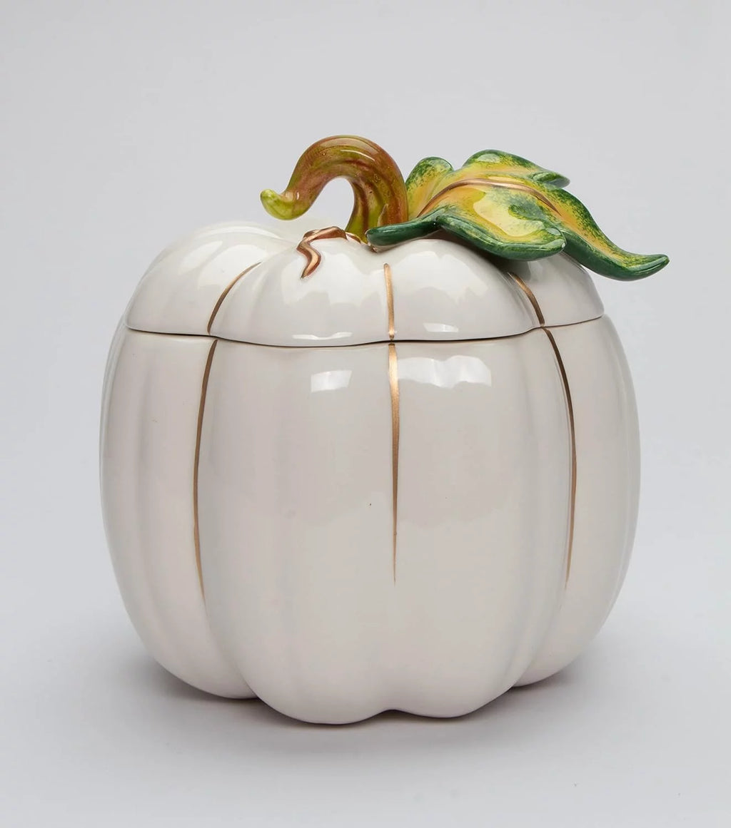 White Pumpkin Cookie Candy Jar F656684