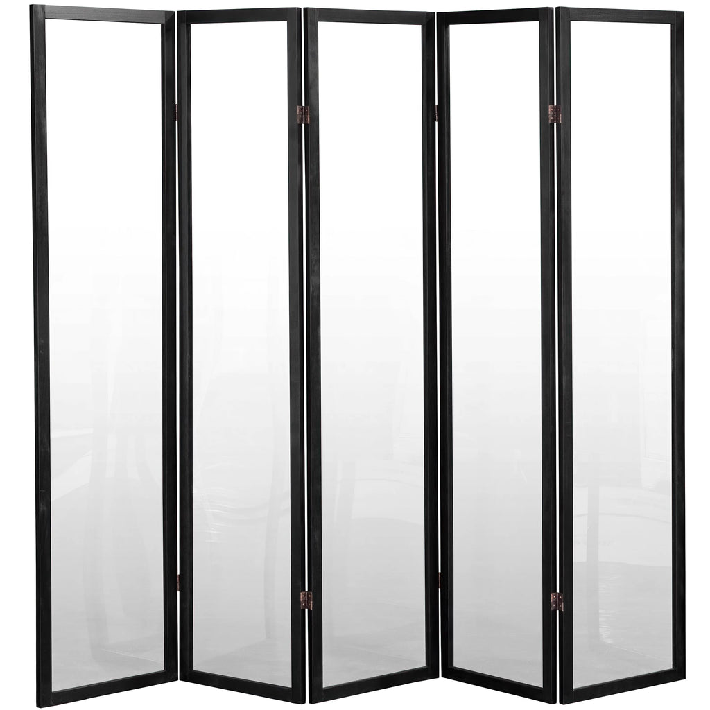 6 ft. Tall Black 5 Panel Screen D677661