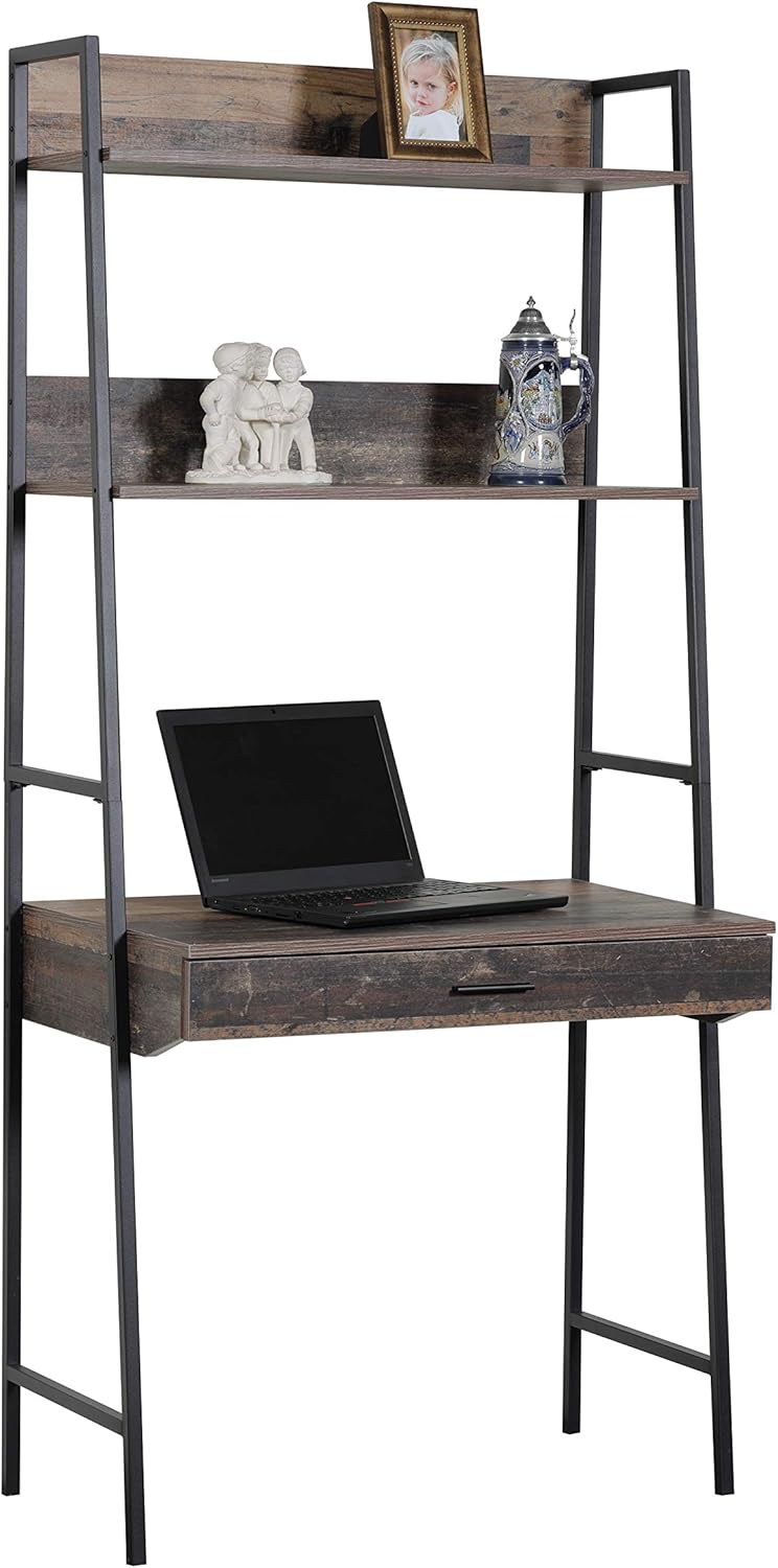Ladder Bookcase with Desk S951