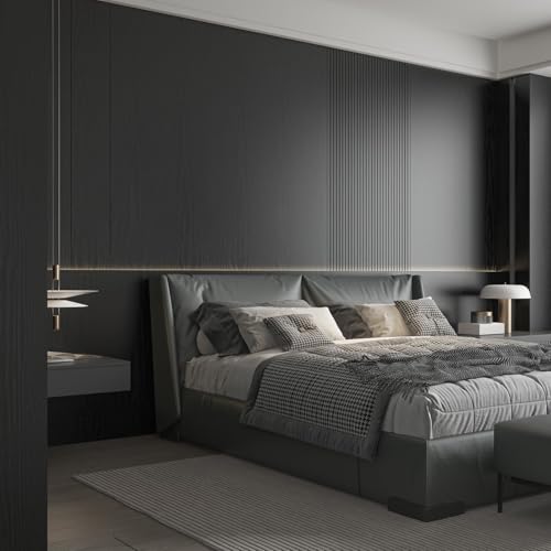 Black Wood Wallpaper Self-Adhesive Contact Paper V164946