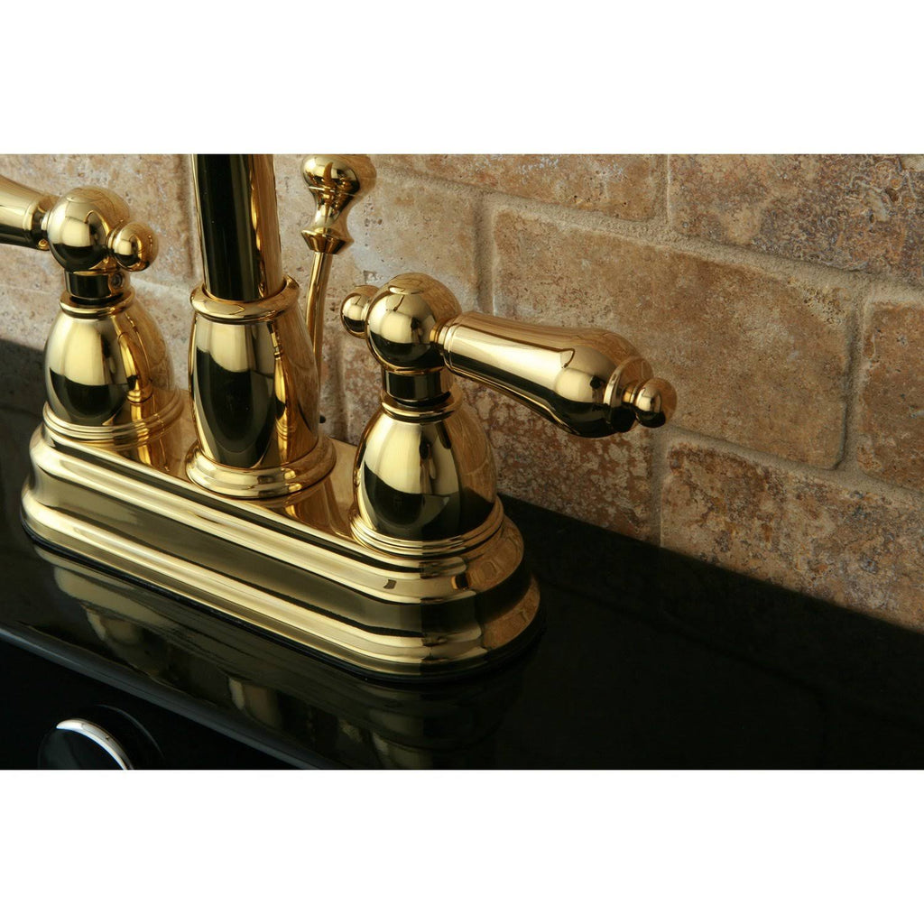 Two Handle Centerset Lavatory Faucet with Pop-Up Polished Brass U27013