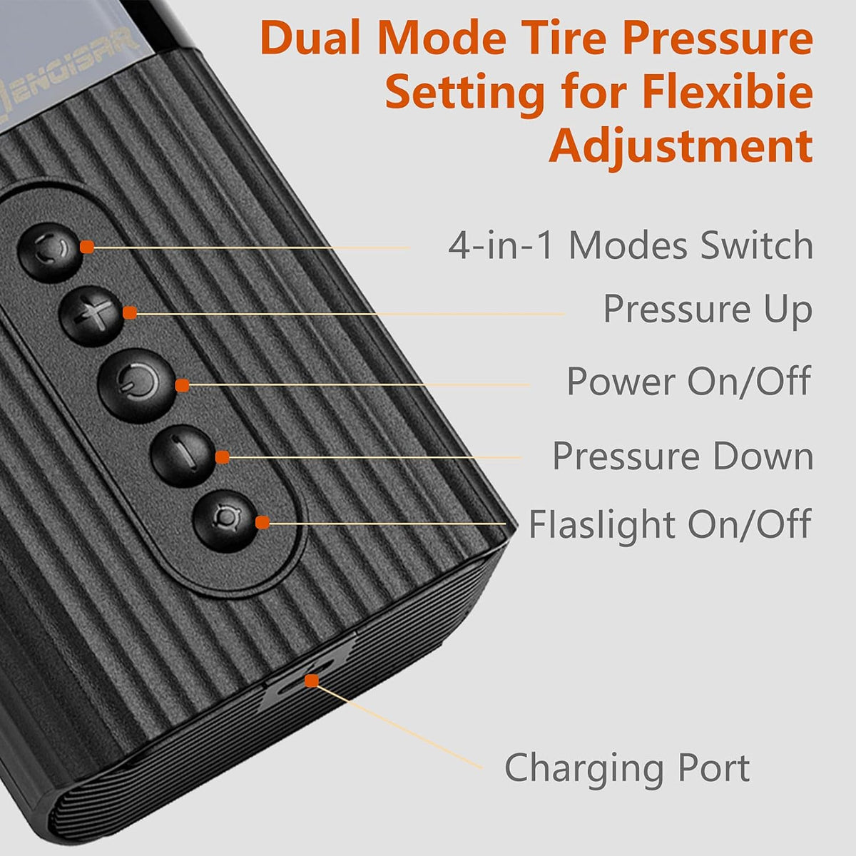 Cordless Rechargeable Portable Air Compressor with Pressure Gauge G518