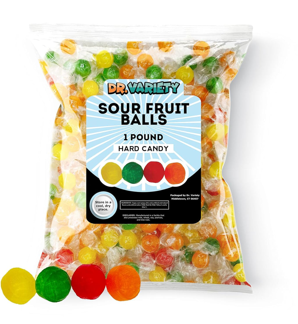 Assorted Fruit Sour Balls Hard Candy (1lb) U79108