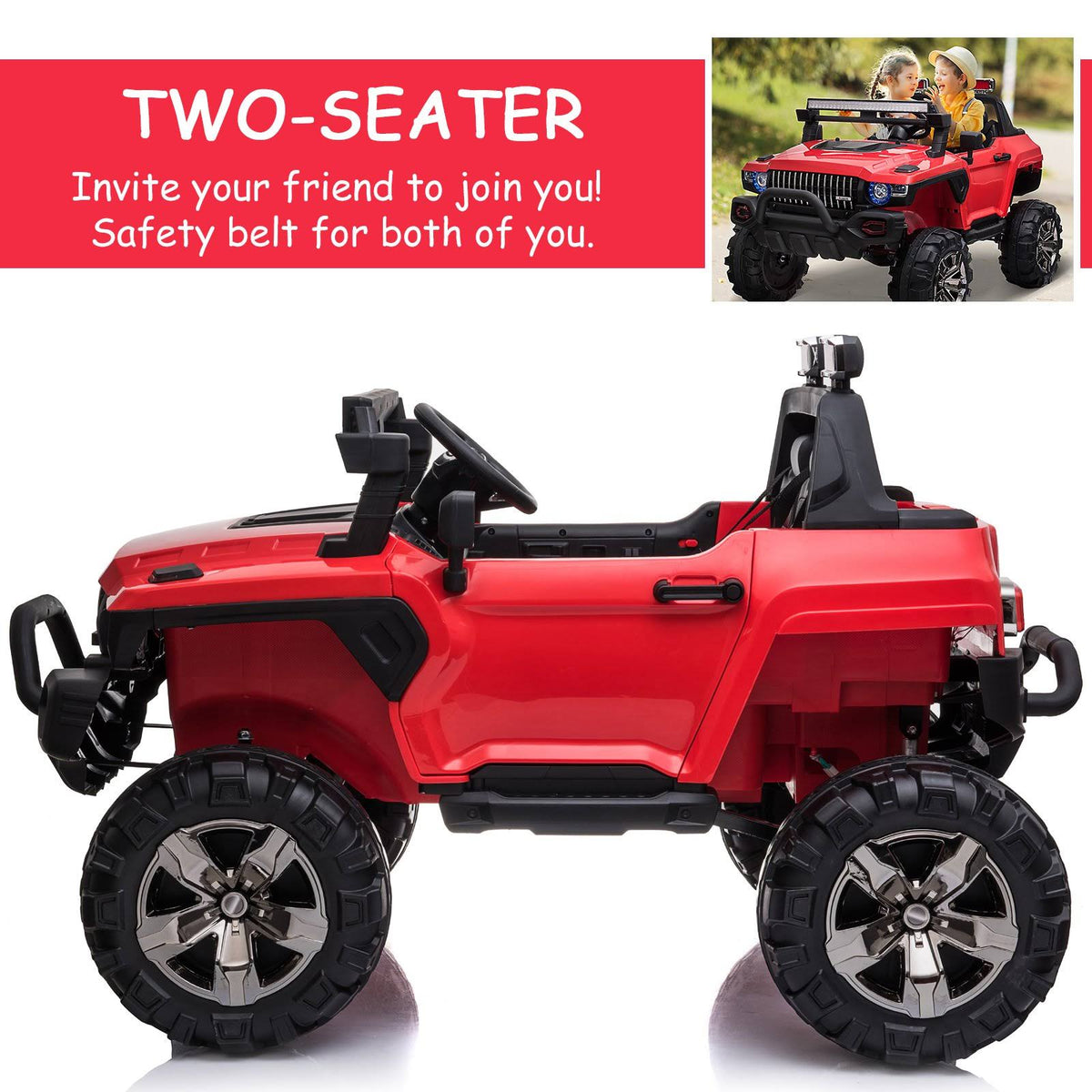 12V Kids Electric 2-Seater Ride on Police Car SUV Truck D571