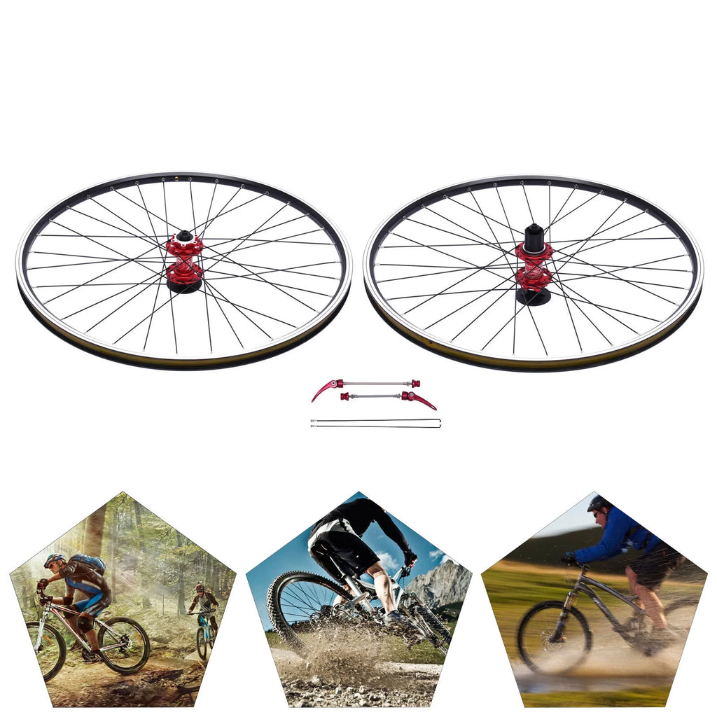 Red Hub 27.5" Aluminum Alloy Mountain Bike Wheelset L956