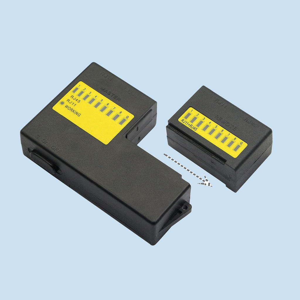 Network Cable Tester RJ45 RJ11 RJ12 UTP LAN Networking Tool Black Pack of 2 Y2817