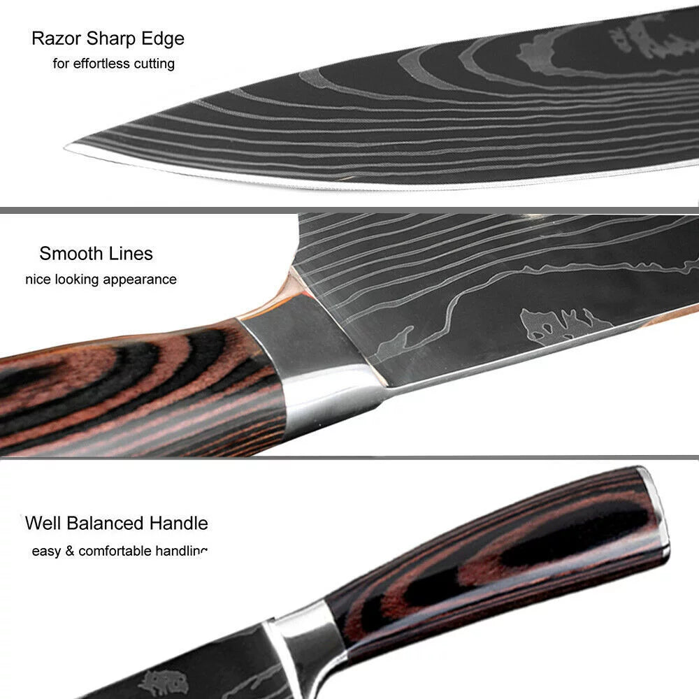 8 Pieces 3.5-8 Inch 440A Stainless Steel Kitchen Chef Knife Set A615129