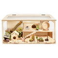 Extra Large Wooden Hamster Cage with Acrylic Sheets (32 x 16 x 16 Inch) U893686