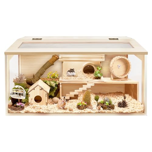 Extra Large Wooden Hamster Cage with Acrylic Sheets (32 x 16 x 16 Inch) U893686