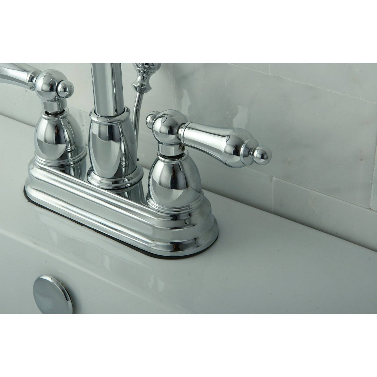 Two Handle Centerset Lavatory Faucet with Pop-Up Polished Brass U27013