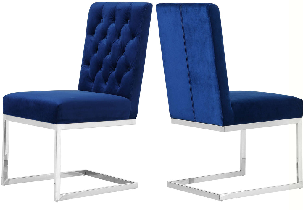 Navy Velvet Dining Chair Set of 2 L169985