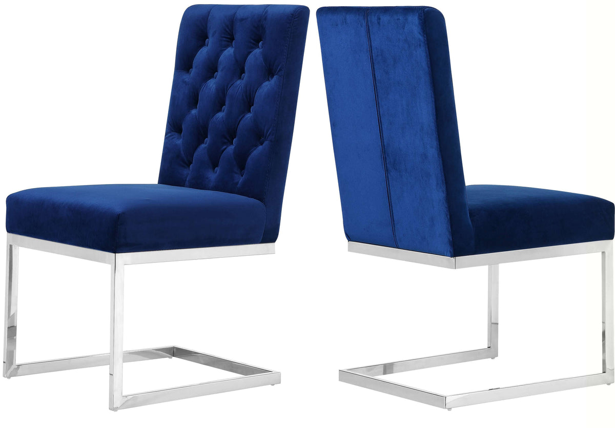 Navy Velvet Dining Chair Set of 2 L169985
