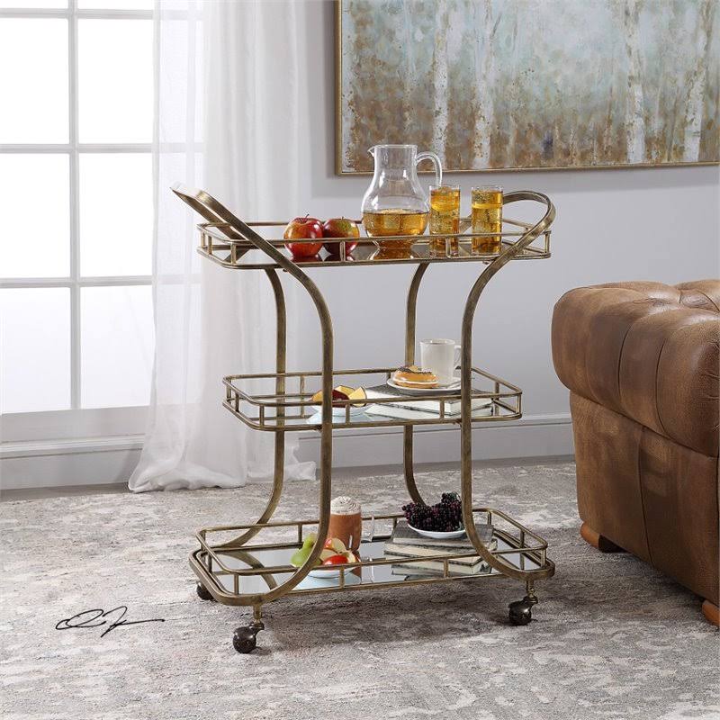 Antique Gold Serving Cart F76445