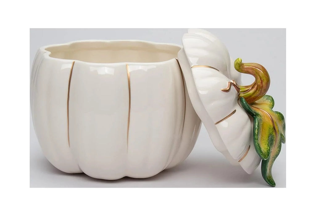White Pumpkin Cookie Candy Jar F656684