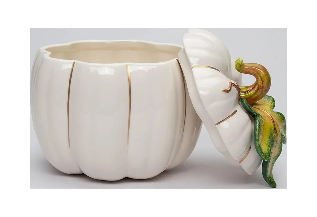 White Pumpkin Cookie Candy Jar F656684