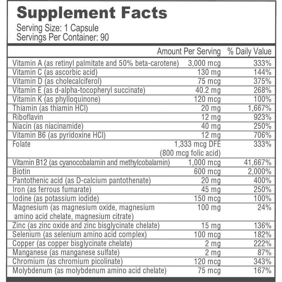 Bariatric Multivitamin Capsule with 45mg Iron 1-Month Supply D86399
