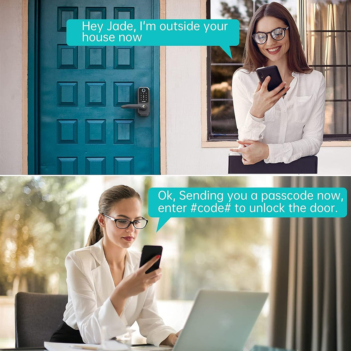 Fingerprint Door Lock Keyless Entry Bluetooth Keypad Lock with Reversible Handle W901