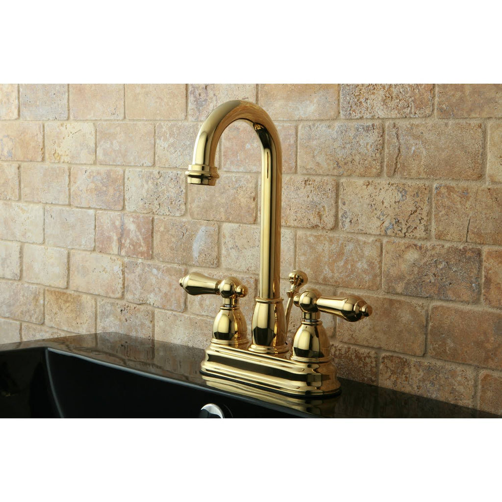 Two Handle Centerset Lavatory Faucet with Pop-Up Polished Brass U27013