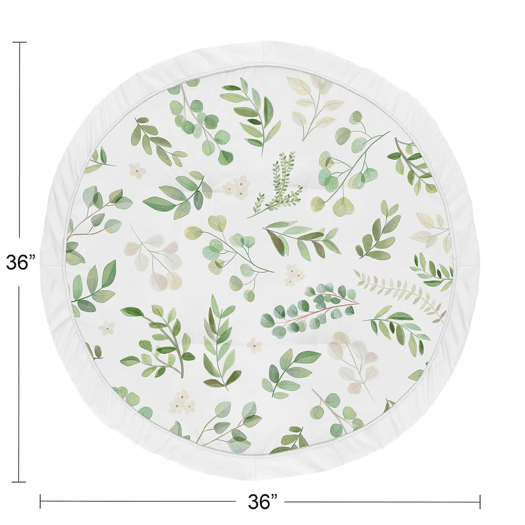 Green and White Floral Leaf Baby Playmat Pack of 2 P484672