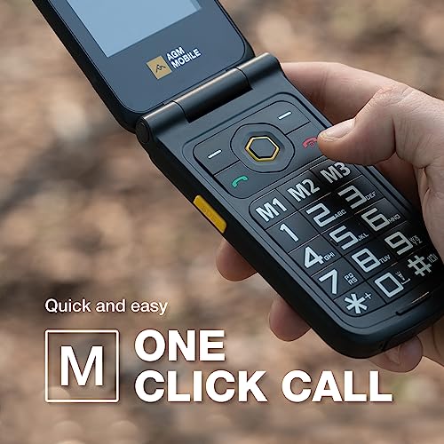Rugged Basic Flip Phone, 4G Feature Cell Phone, Waterproof, Drop-Proof, Dual SIM U740