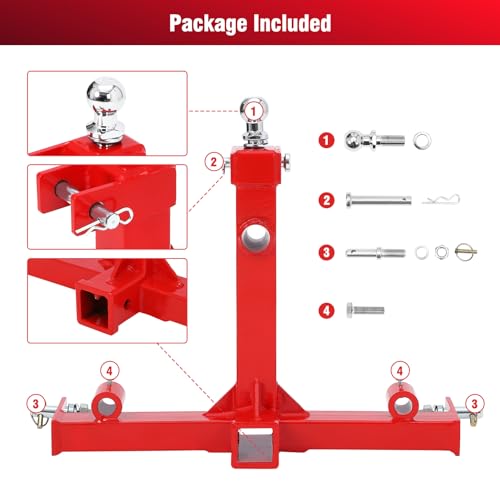 3 Point Hitch 2 inch Receiver Tow Drawbar Adapter W968