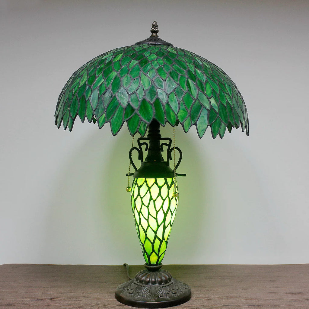Green Stained Glass Wisteria Table Lamp O4310