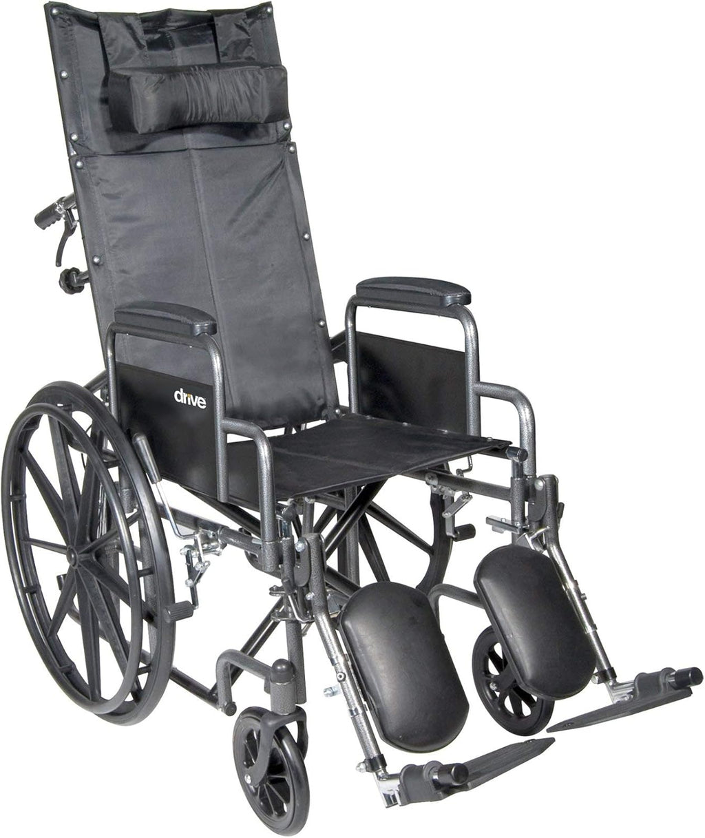 Reclining Wheelchair with Detachable Desk Arms, 18" Seat Width, 300 Lbs. Capacity W49361
