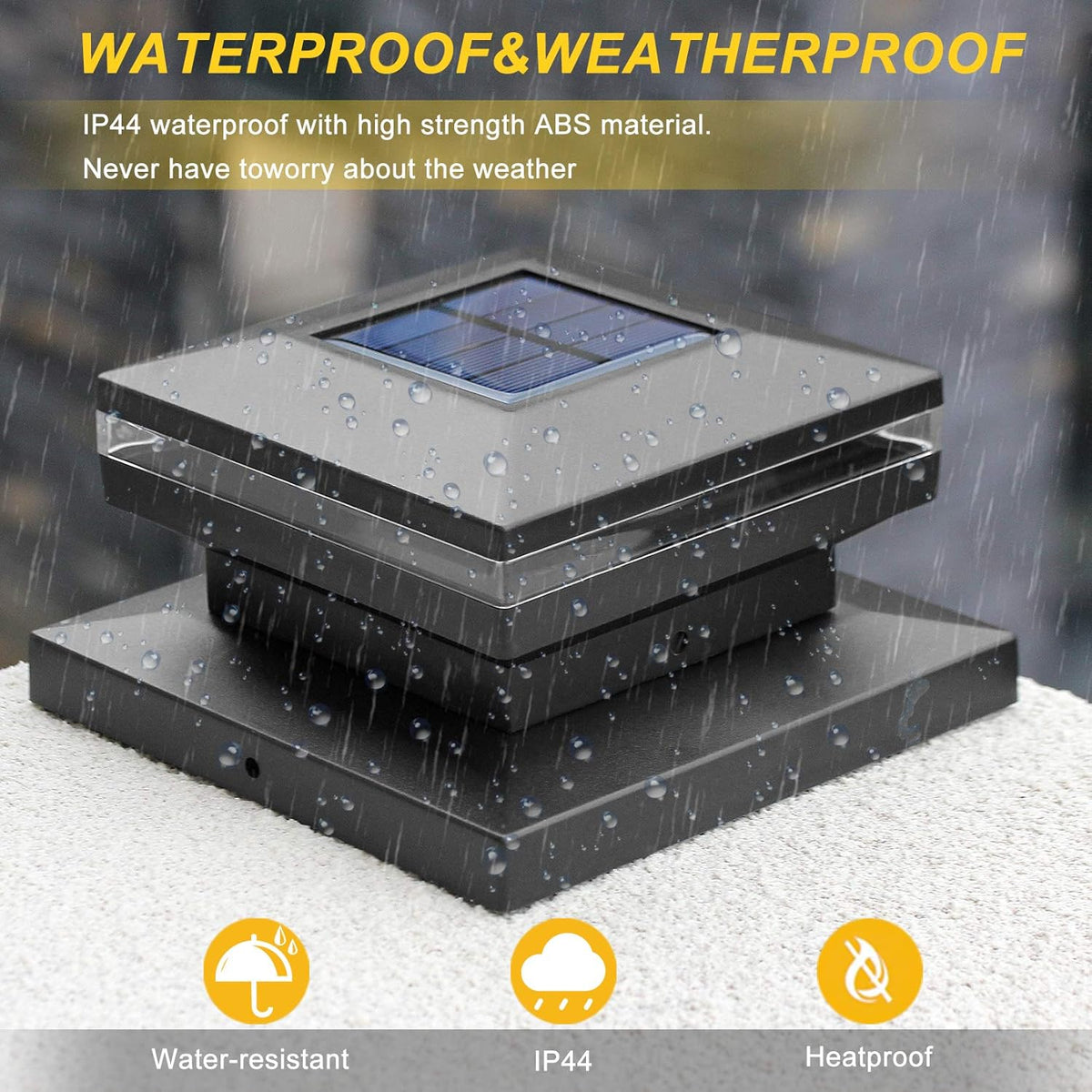 Waterproof Solar Post Cap Lights 4 Packs R717232
