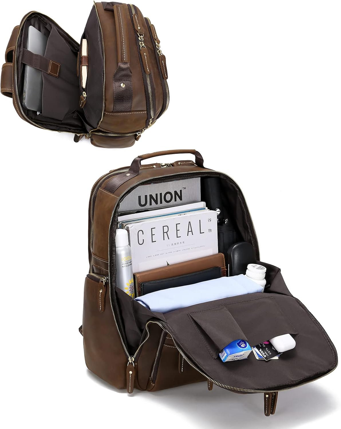 Genuine Leather 18 inch Laptop Backpack K52290