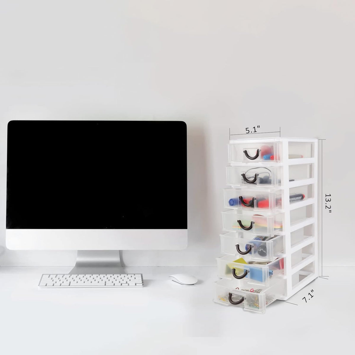 7 Clear Desktop Drawer Storage Container J80991