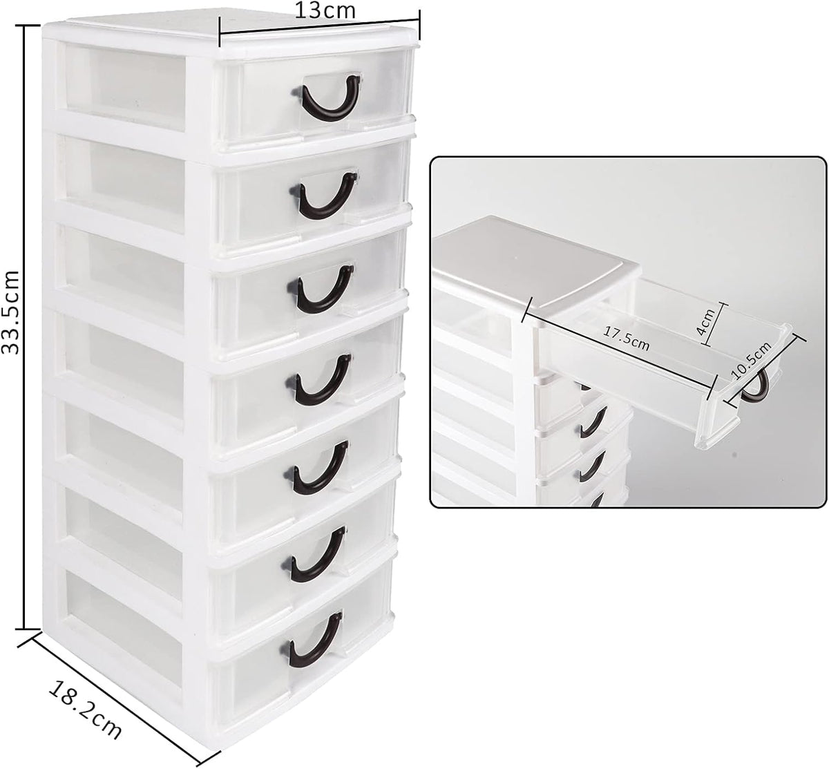 7 Clear Desktop Drawer Storage Container J80991